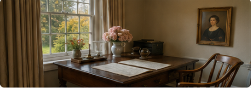 Jane Austen writing room interior
